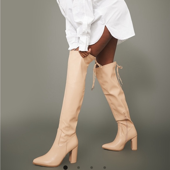 Brand new unworn tan knee high boots size 37 - Picture 1 of 4